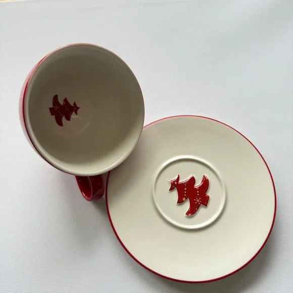 Vintage Starbucks 2006 Red Christmas/Holiday  Mug Saucer - Picture 8 of 10
